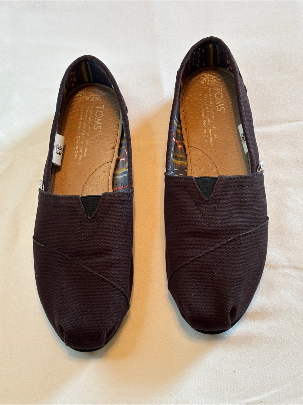 Toms Women’s Slip-On Canvas Loafers in Dark Brown